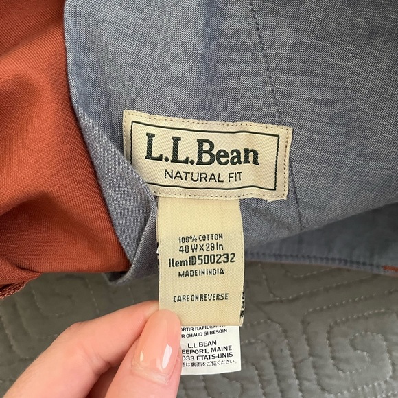 L.L. Bean Men's Lakewashed Khakis in Rust - Picture 4 of 4